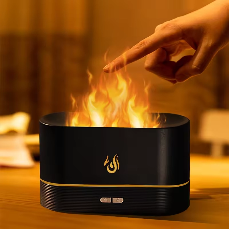 Flame Humidifier LED Night Light Aroma Diffuser