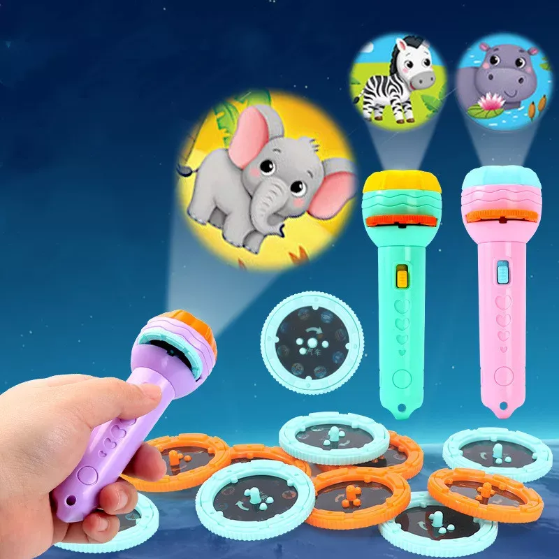 Mini Projector Toy Kids Flashlight Torch Sleeping Story