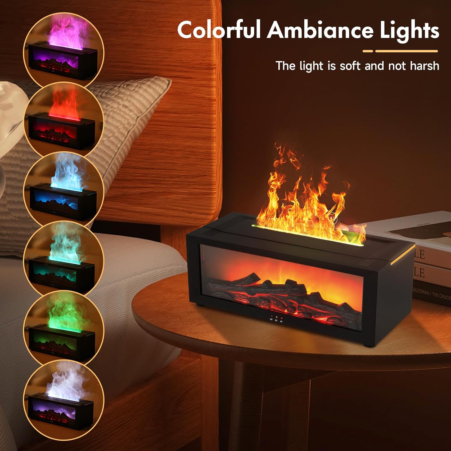 Dynamic Flame Fireplace Essential Oil Diffuser/Humidifier